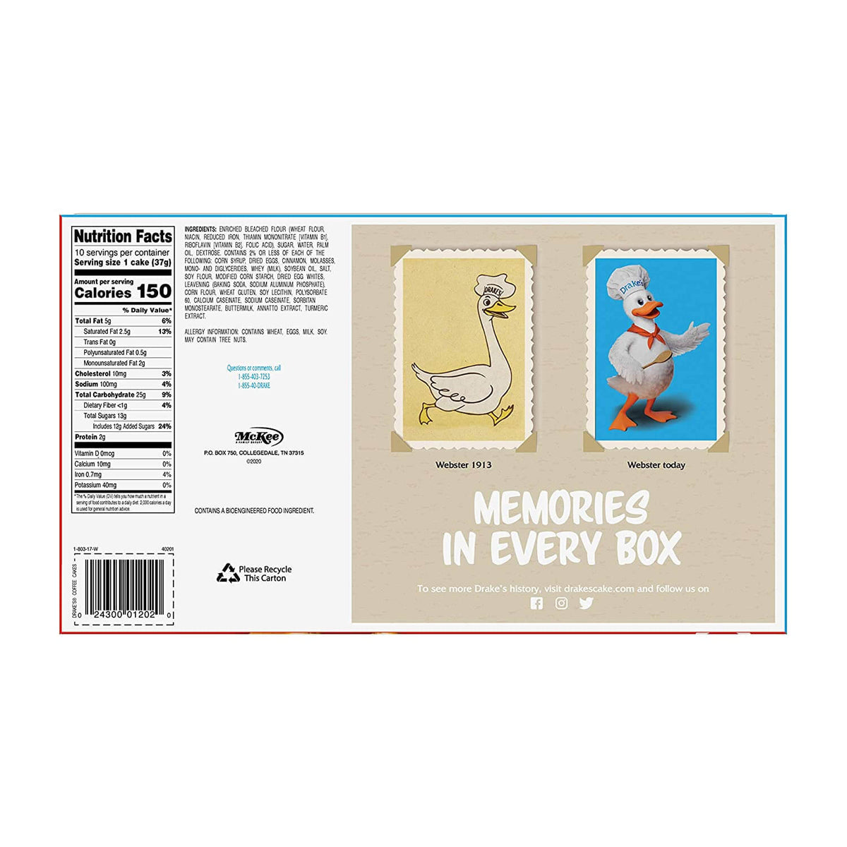Drake's Coffee Cakes Nutritional Information