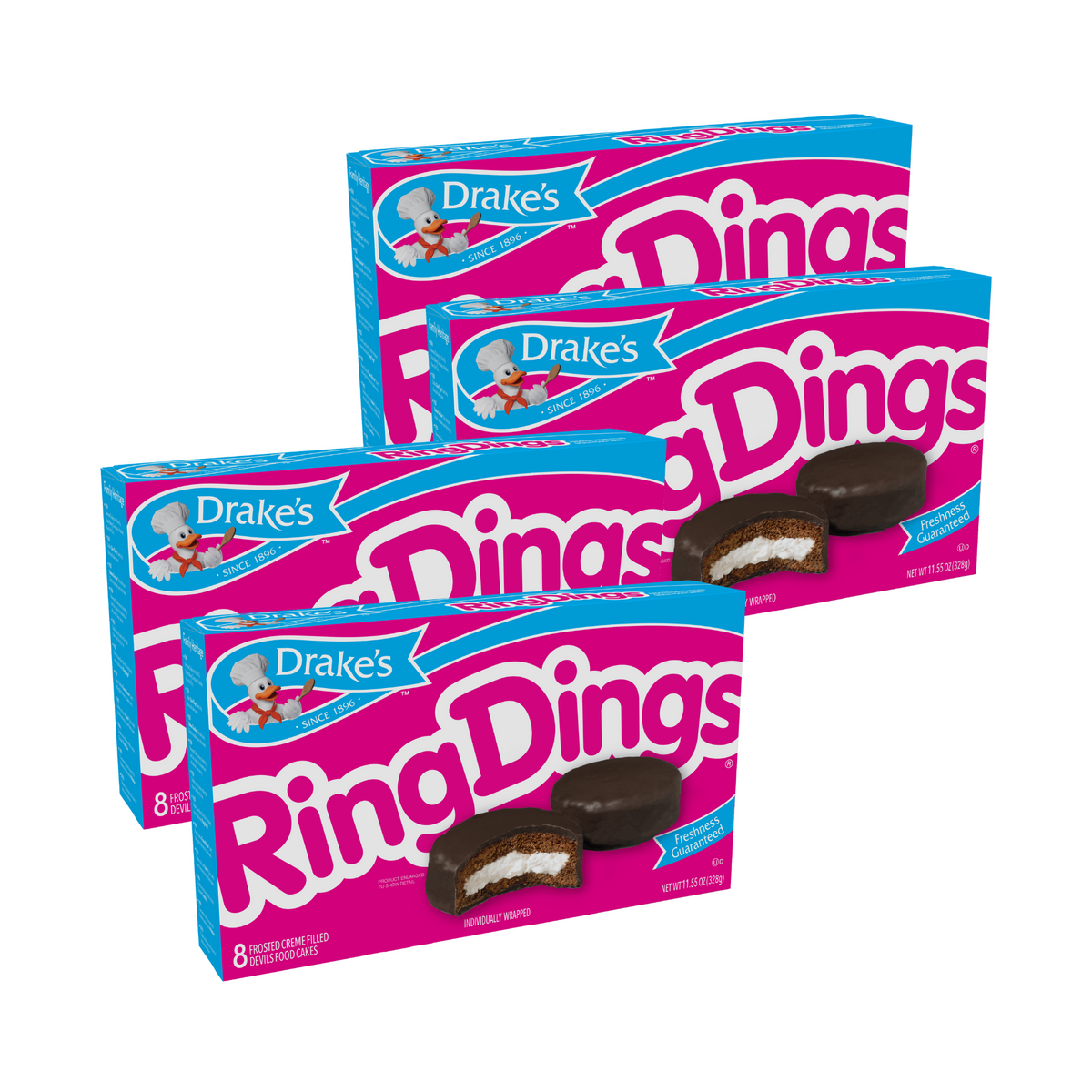 Drake's Ring Dings, 4 Box Bundle