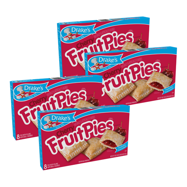 Drake's Cherry Fruit Pies, 4 Box Bundle