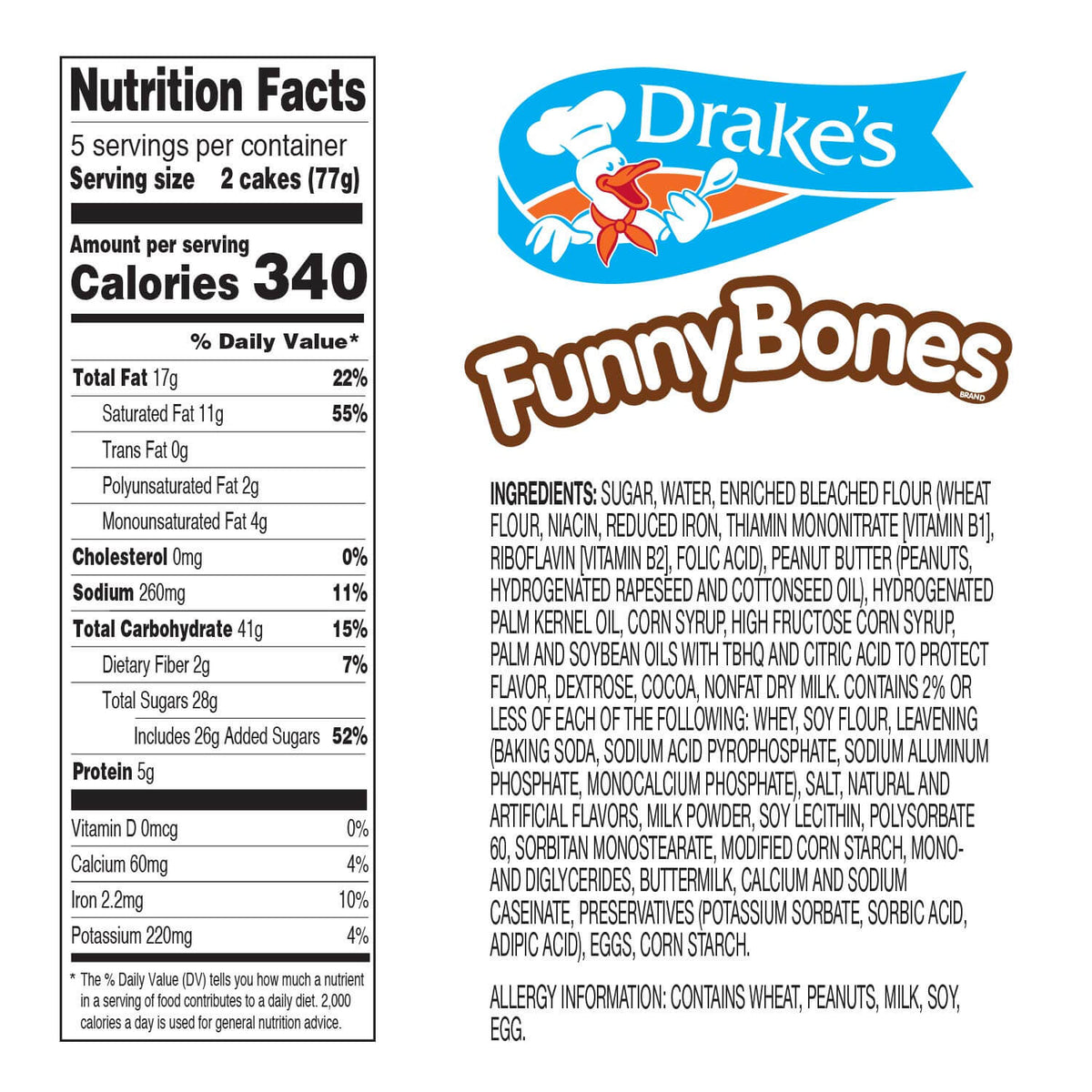 Drake's Funny Bones (Nutritional Information)