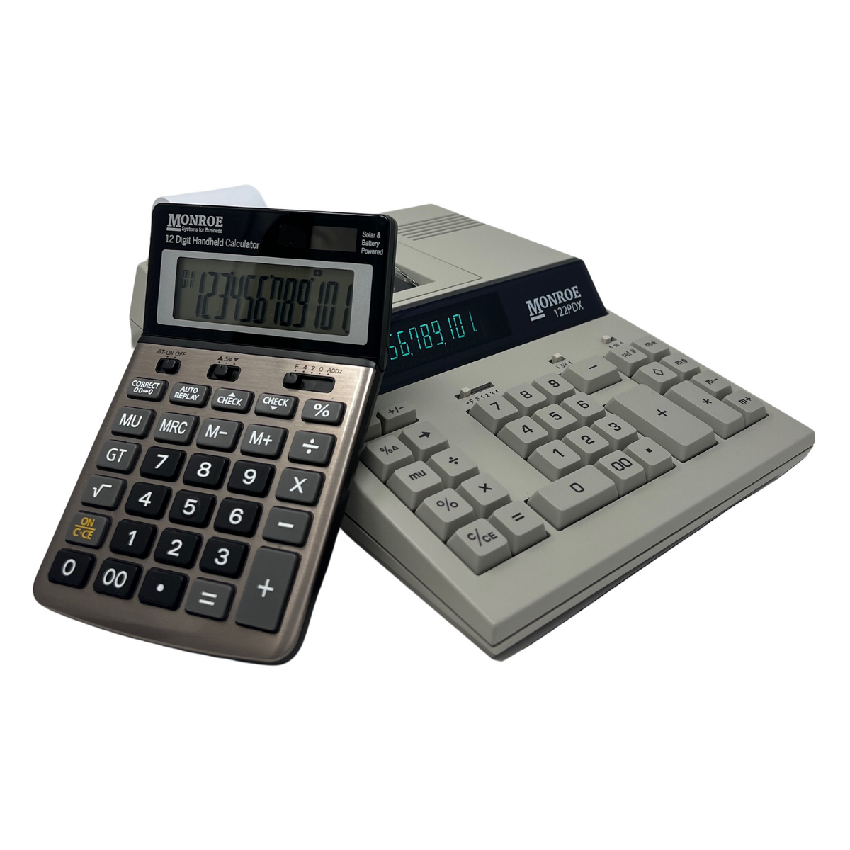 Monroe 122PDX 12-Digit Medium-Duty Accounting Printing Calculator With Fast Printing (Handheld)