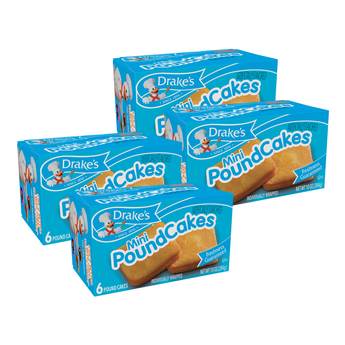 Drake's Mini Pound Cakes, 4 Box Bundle