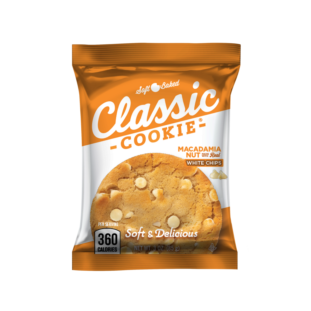 Classic Cookie Soft Baked Macadamia Nut Cookies made with Hershey's® White Chocolate Chips, 2 Boxes, 16 Individually Wrapped Cookies (Single)
