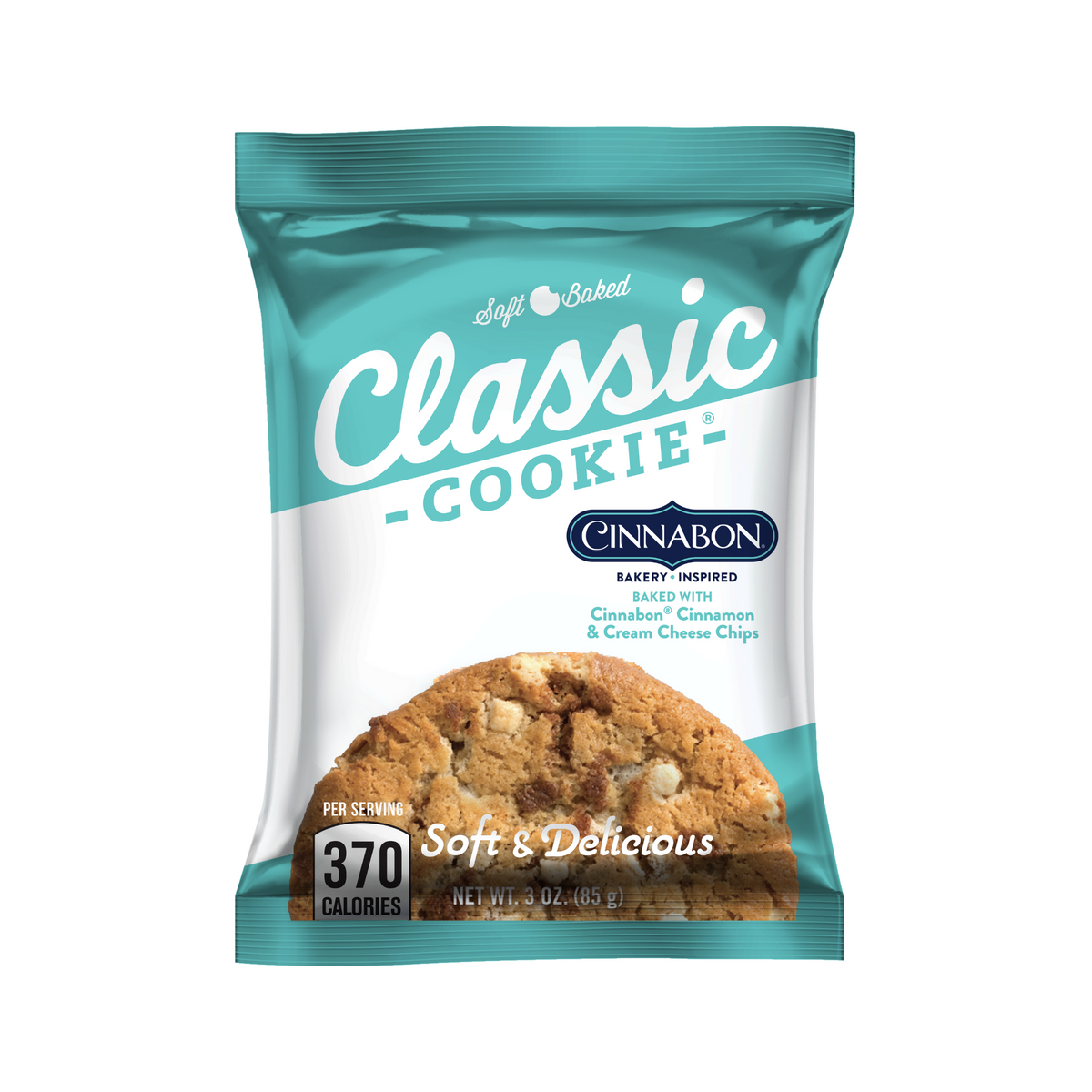 Classic Cookie Soft Baked Cookies made with Cinnamon and Cream Cheese Chips, 2 Boxes, 16 Individually Wrapped Cookies