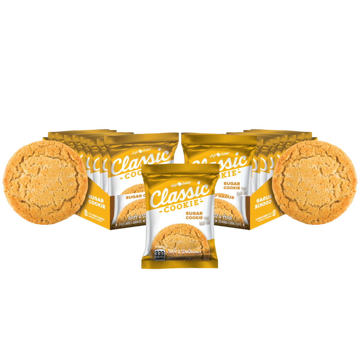 Classic Cookie Soft Baked Sugar Cookies, 2 Boxes, 16 Individually Wrapped Cookies