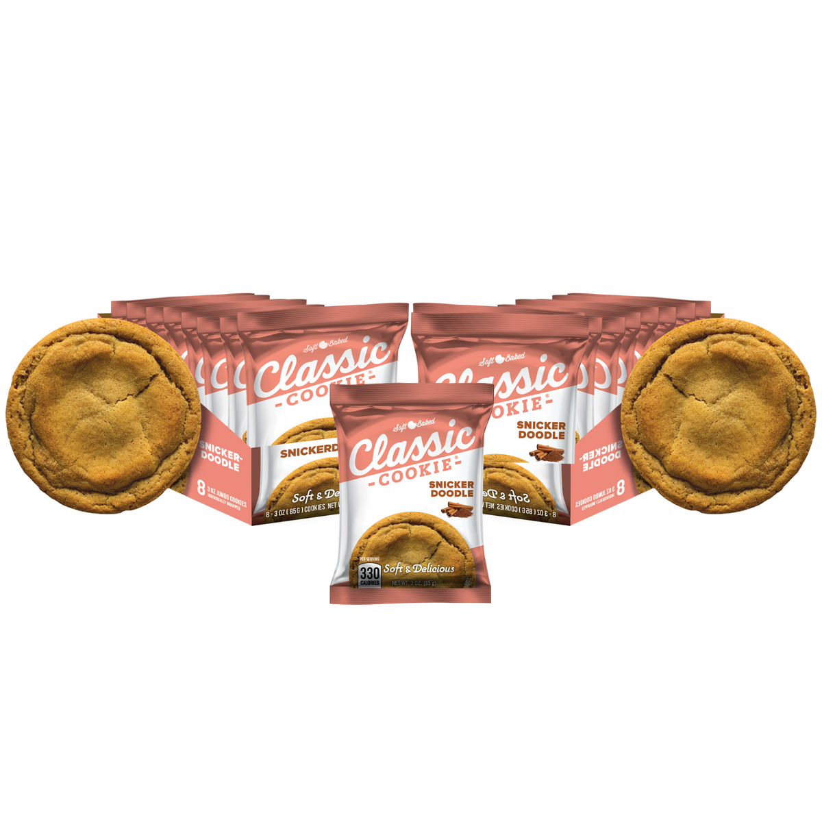 Classic Cookie Soft Baked Snickerdoodle Cookies, 2 Boxes, 16 Individually Wrapped Cookies