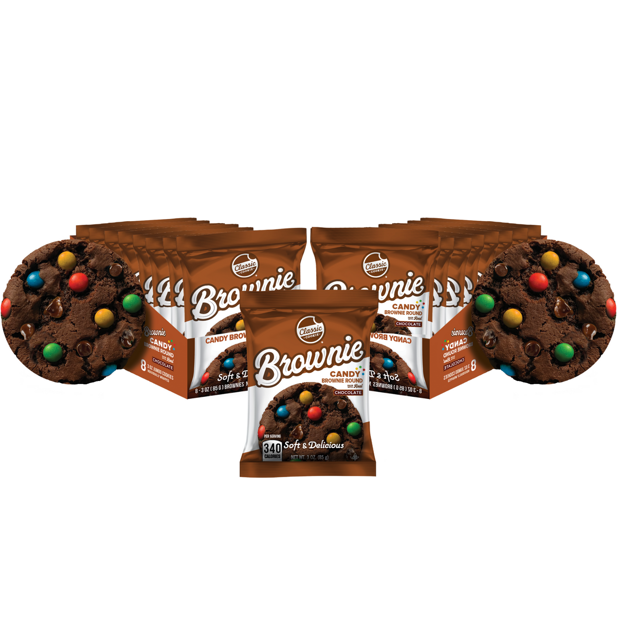 Classic Cookie Soft Baked Brownie Rounds made with Chocolate Candies (2pk)