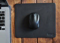 Cowhide Leather Mouse Pad with Smooth Hand-Glazed Surface (Black - Mouse)