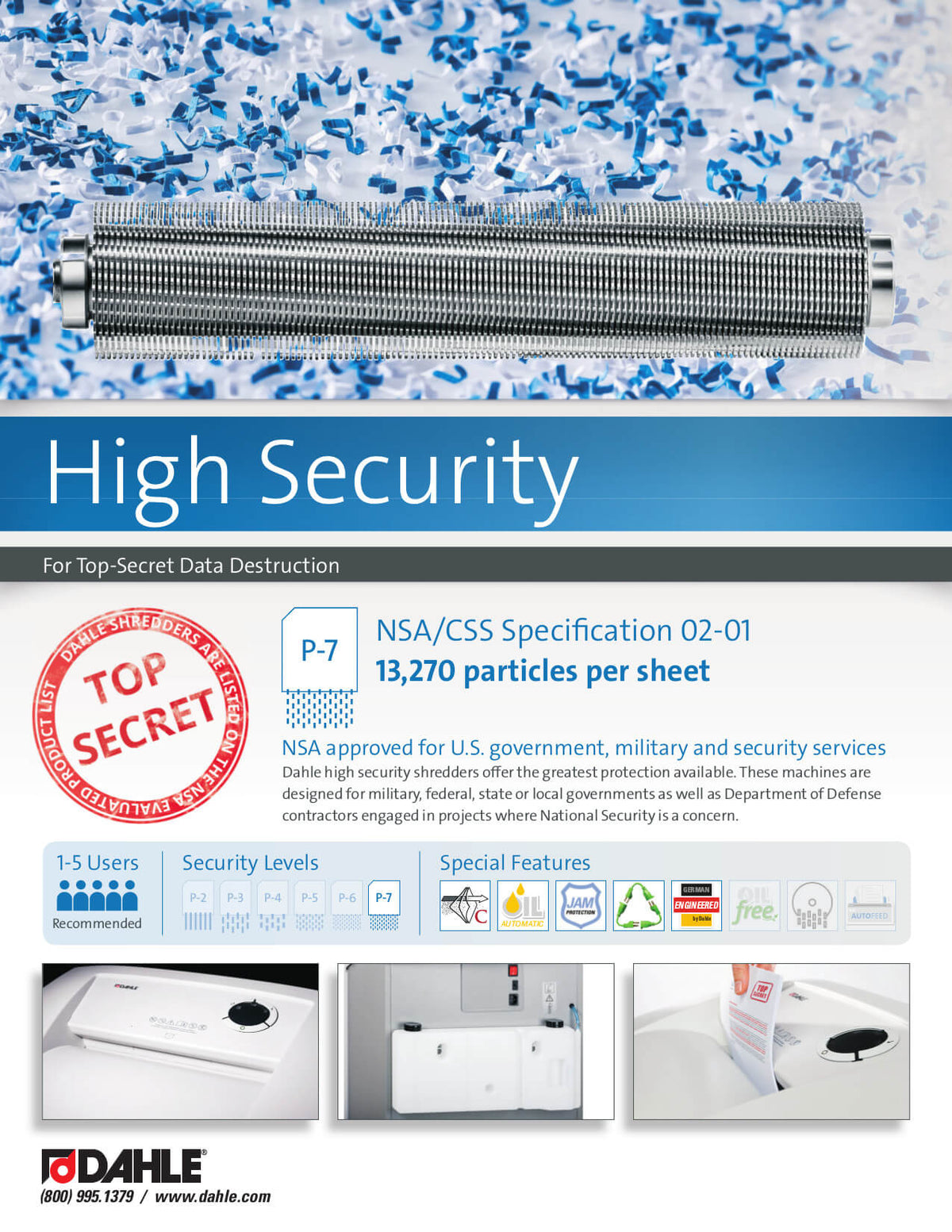 Dahle 20394 High Security Paper Shredder, Extreme Cross Cut