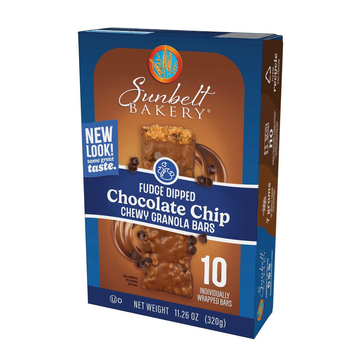 Sunbelt Bakery Fudge Dipped Chocolate Chip Chewy Granola Bars (Left View)