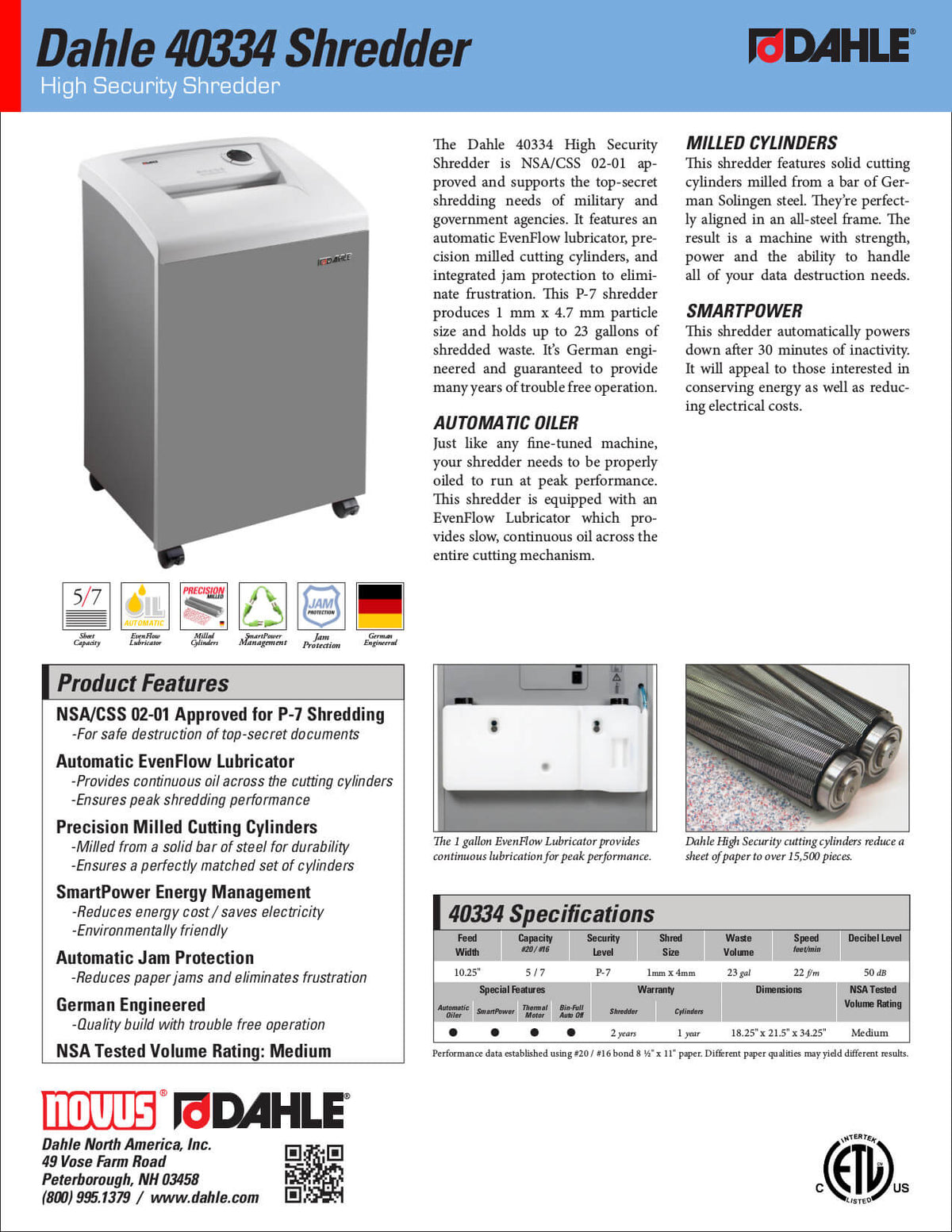 Dahle 40334 High Security Paper Shredder, Extreme Cross Cut