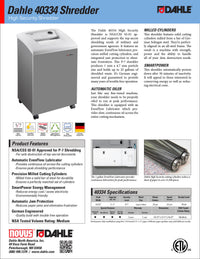 Dahle 40334 High Security Paper Shredder, Extreme Cross Cut