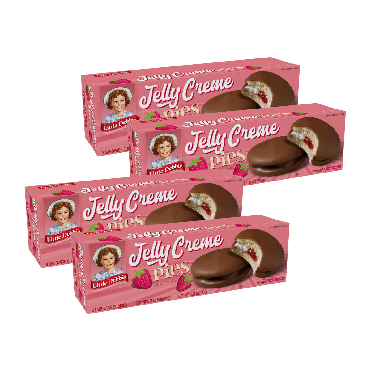 Little Debbie Jelly Creme Pies, 4 Box Bundle