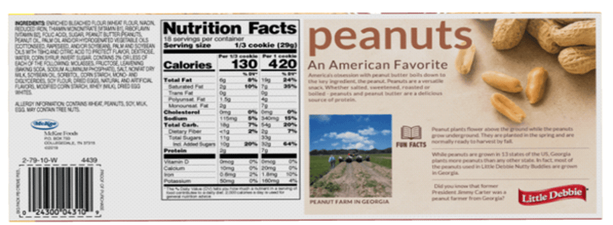 Little Debbie Peanut Butter Crème Pies Big Pack (Back)