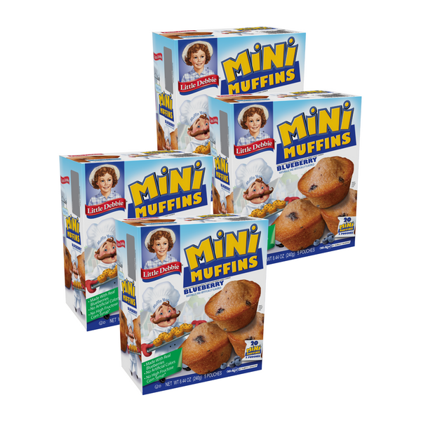 Little Debbie Blueberry Mini Muffins, 4 Box Bundle