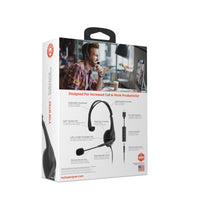 HyperGear V100 Wired Office Headset with USB Adapter and 6 Ft Cord