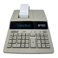 Monroe 6120X Bundle - Includes (1) 6120X Medium-Duty Printing Calculator with a Foam Elevation Wedge, (6) M33X Ribbon Cartridges, and (12) Premium Paper Rolls (Ivory)