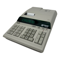 Monroe 8130X 12-Digit Basic Function Heavy-Duty Accounting Printing Calculator (Ivory) (Tilt View)