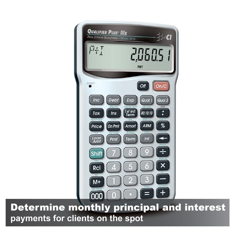 Determine monthly principal and interest payments for clients on the spot