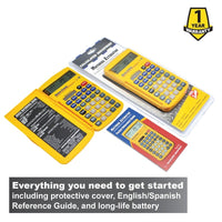 Everything you need to get started including protective cover, English/Spanish Reference Guide, and long-life battery