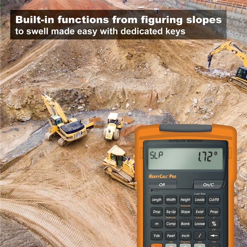 Built-in functions from figuring slopes to swell made easy with dedicated keys