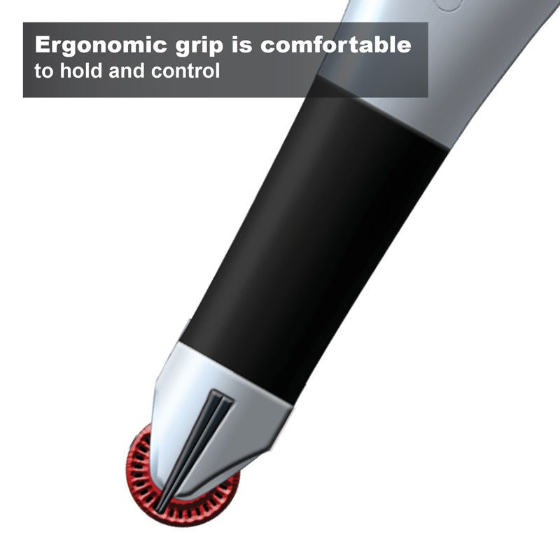 Ergonomic grip is comfortable to hold and control