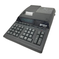 Monroe ClassicX Bundle - Includes (1) ClassicX Heavy-Duty Printing Calculator with a Foam Elevation Wedge, (6) M33X Ribbon Cartridges, and (12) Premium Paper Rolls (CLASSICXBSP1) (Tilted Left)
