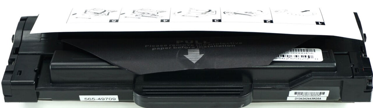 This is the front view of the Dell 7H53W black replacement laserjet toner cartridge by NXT Premium toner