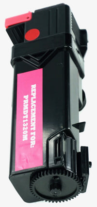 This is the left side view of the Dell KU055 magenta replacement laserjet toner cartridge by NXT Premium toner