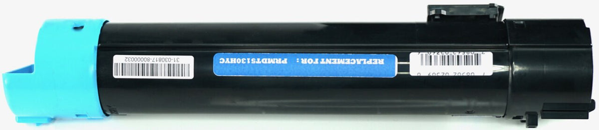 This is the back view of the Dell P614N cyan replacement laserjet toner cartridge by NXT Premium toner