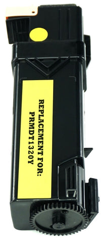 This is the left side view of the Dell KU054 yellow replacement laserjet toner cartridge by NXT Premium toner