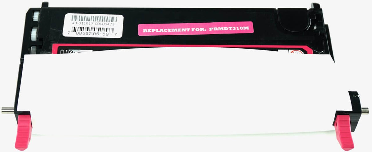 This is the front view of the Dell RF013 magenta replacement laserjet toner cartridge by NXT Premium toner