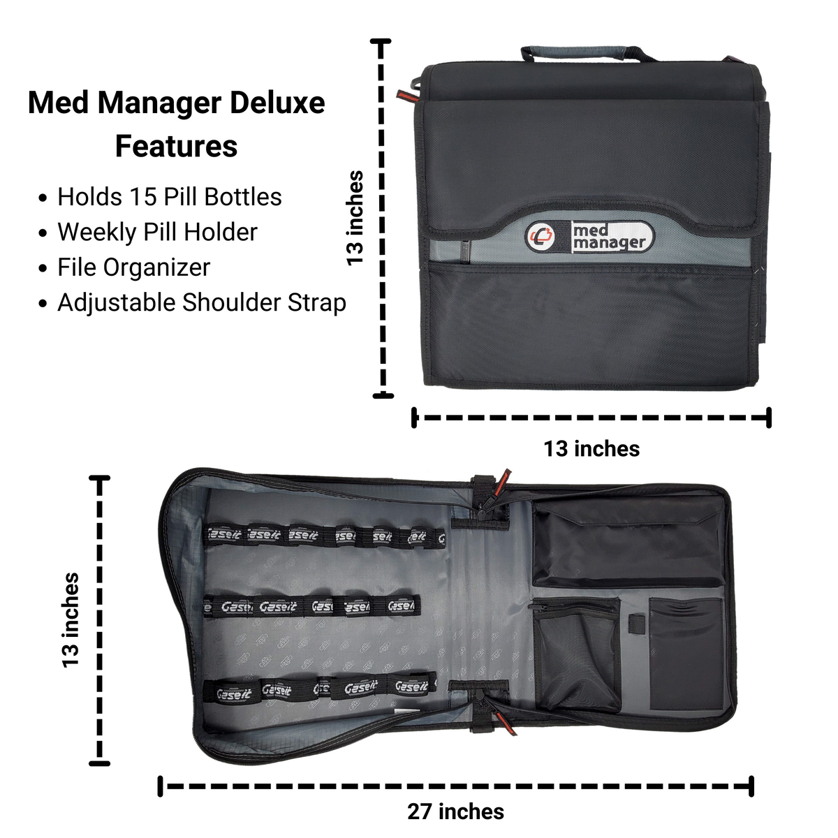 Med Manager Deluxe Medicine Organizer and Pill Case (MM300) (Size)