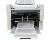 Output conveyor with adjustable stacker wheels for neat, sequential stacking