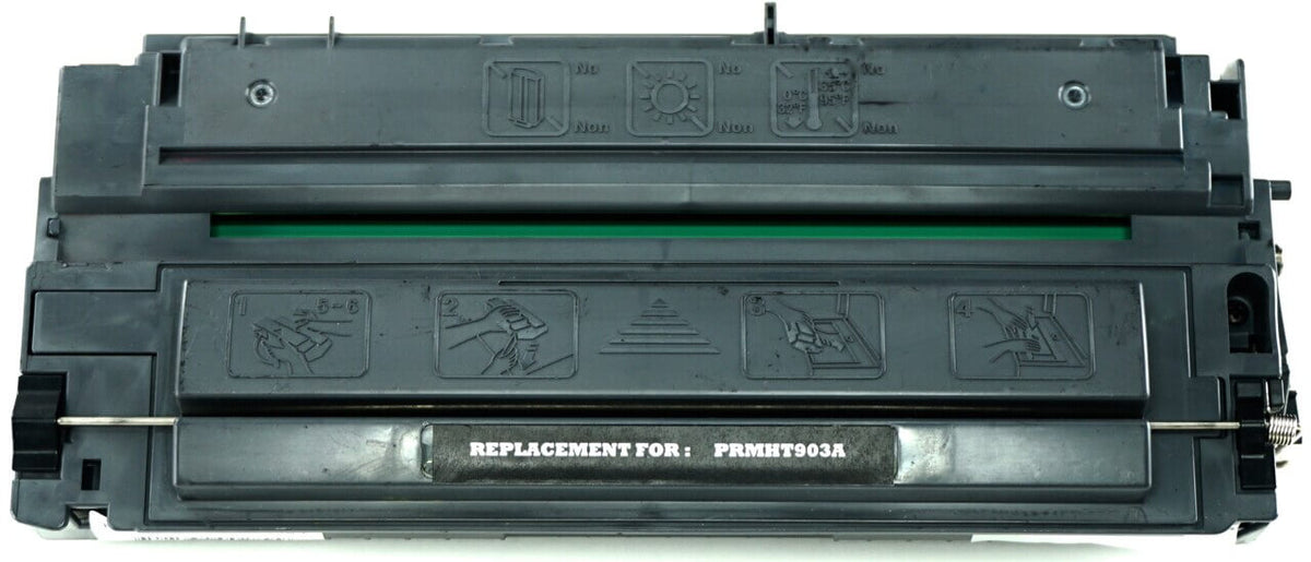 This is the front view of the Hewlett Packard 03A black replacement laserjet toner cartridge by NXT Premium toner