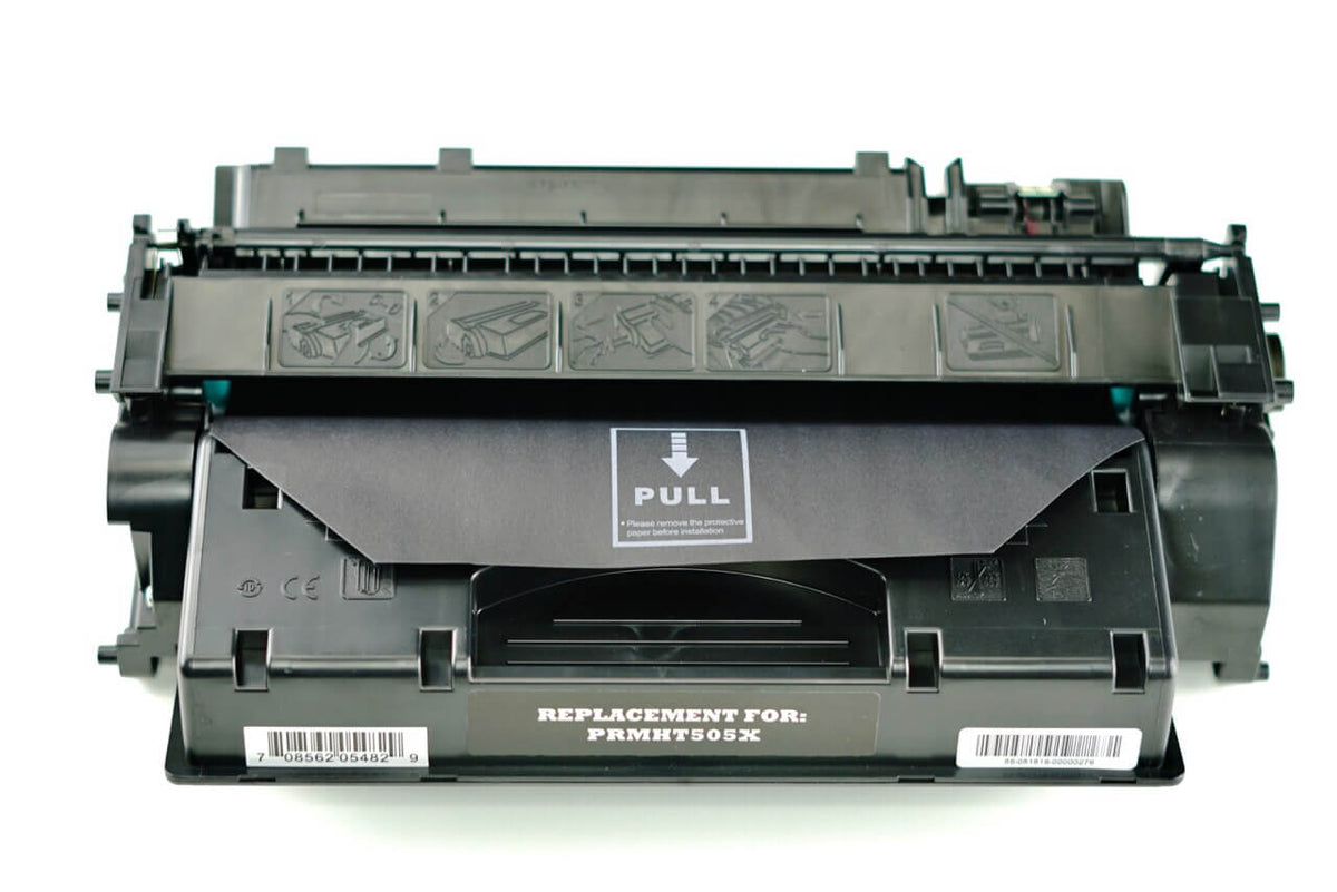 This is the front view of the HP 05X replacement laserjet toner cartridge by NXT Premium toner