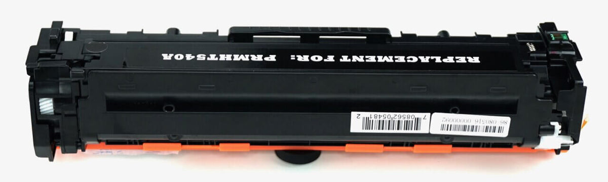 This is the back view of the Hewlett Packard 125A black replacement laserjet toner cartridge by NXT Premium toner