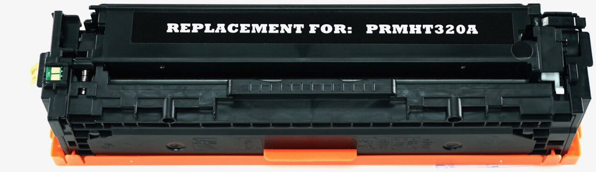 This is the front view of the Hewlett Packard 128A black replacement laserjet toner cartridge by NXT Premium toner