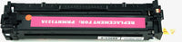 This is the back view of the Hewlett Packard 128A magenta replacement laserjet toner cartridge by NXT Premium toner