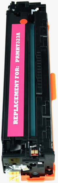 This is the right side view of the Hewlett Packard 128A magenta replacement laserjet toner cartridge by NXT Premium toner