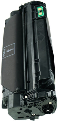 This is the left side view of the Hewlett Packard 13A black replacement laserjet toner cartridge by NXT Premium toner