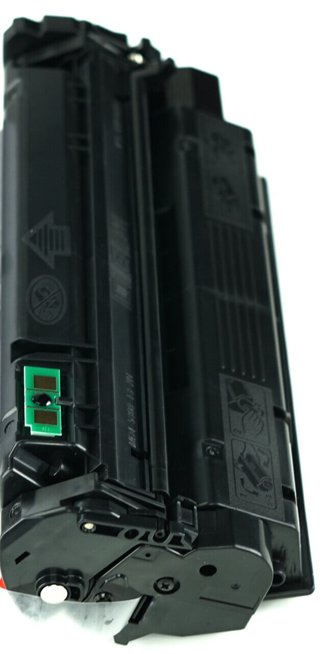 This is the left side view of the HP 13X black replacement laserjet toner cartridge by NXT Premium toner