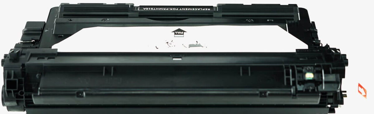 This is the back view of the HP 16A black replacement laserjet toner cartridge by NXT Premium toner