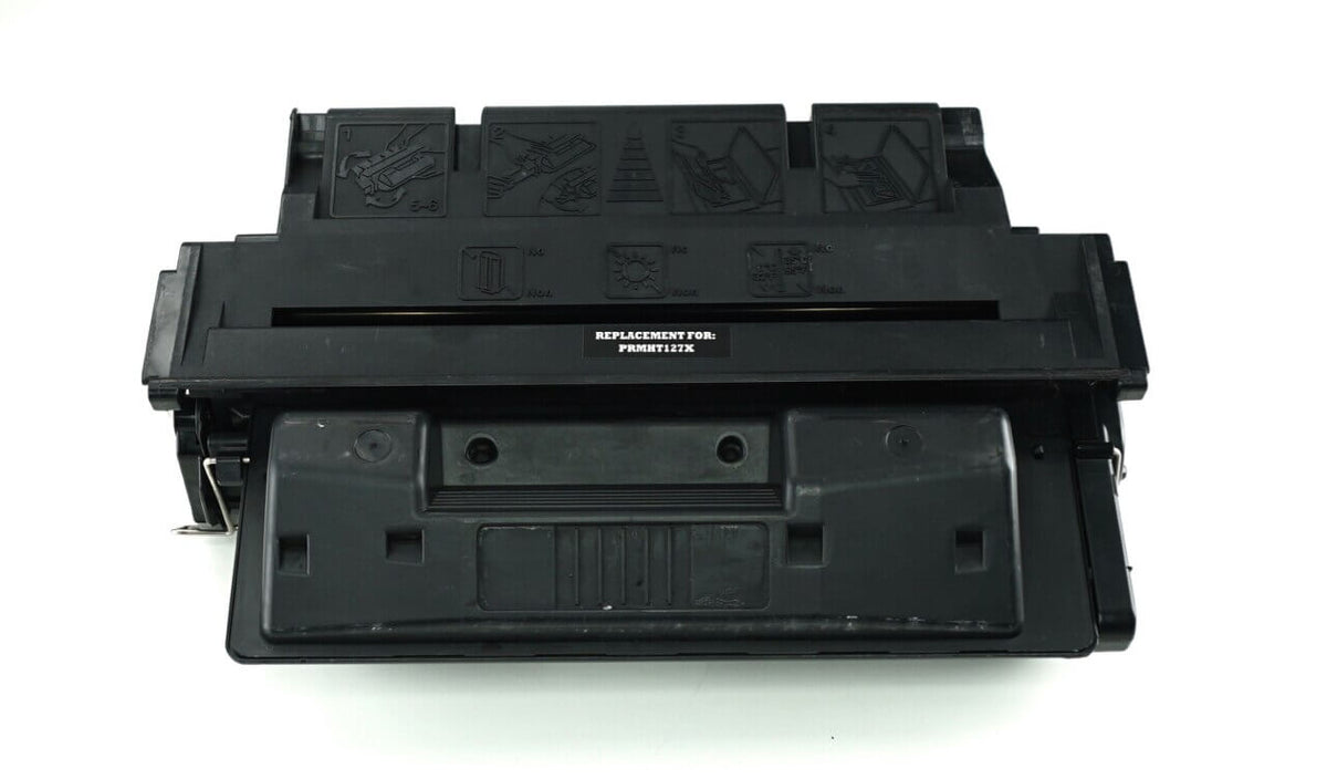 This is the front view of the Hewlett Packard 27X black replacement laserjet toner cartridge by NXT Premium toner
