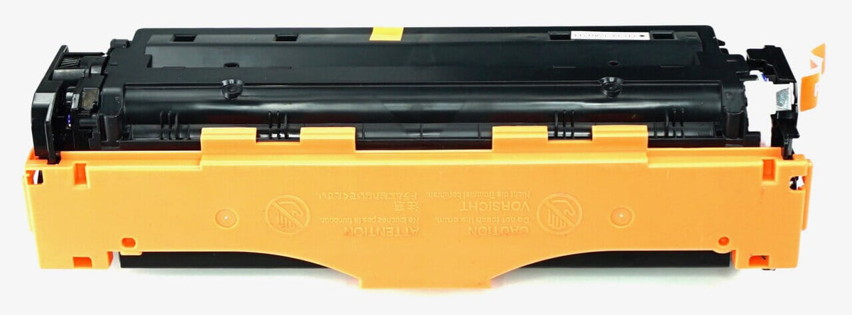 This is the back view of the Hewlett Packard 304A magenta replacement laserjet toner cartridge by NXT Premium toner