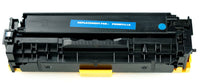 This is the front view of the Hewlett Packard 305A Cyan replacement laserjet toner cartridge by NXT Premium toner