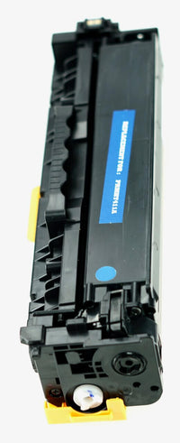 This is the second side view of the Hewlett Packard 305A Cyan replacement laserjet toner cartridge by NXT Premium toner