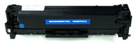 This is the front view of the Hewlett Packard 312A cyan replacement laserjet toner cartridge by NXT Premium toner