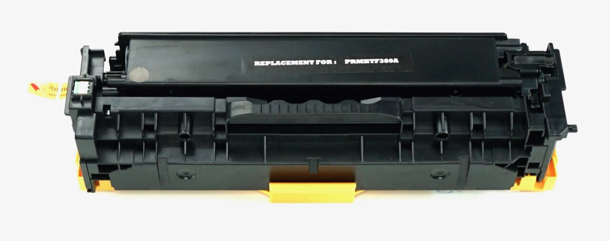 This is the front view of the Hewlett Packard 312A black replacement laserjet toner cartridge by NXT Premium toner