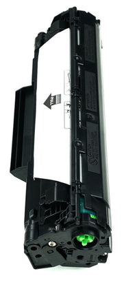 This is the side view of the Hewlett Packard 36A black replacement laserjet toner cartridge by NXT Premium toner